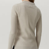 Merino wool ribbed shirt