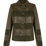 Dark green leather jacket