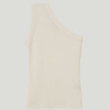 Linen cotton one-shoulder top