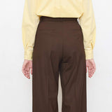 Cocoa virgin wool trousers