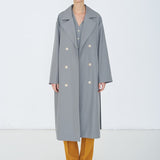 Double-breasted midi trench coat