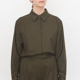 Olive virgin wool shirt