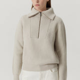 Merino wool half-zip sweater