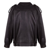 Black leather oversized jacket