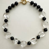 Onyx and rock crystal necklace