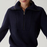 Merino wool half-zip sweater