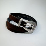 Macarella suede belt chocolate