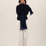 Mohair scarf midnight blue