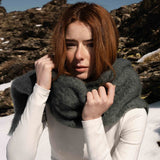 Mohair scarf moss green