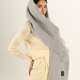Mohair scarf soft grey