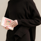 Cashmere mix crewneck ribbed sweater coffee