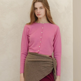 Cashmere mix cropped cardigan fondant pink