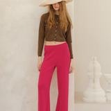 Cashmere mix cropped cardigan tobacco