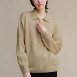 Mohair mix polo sweater pistachio