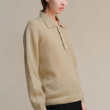 Mohair mix polo sweater pistachio