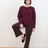 V-neck wool-blend sweater burgundy