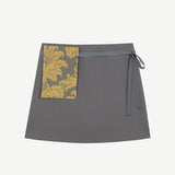 A-line mini skirt grey