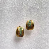 Crispy earrings square green