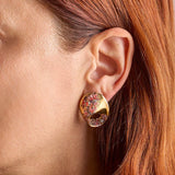 Crispy earrings oval red