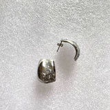 Crispy earrings square silver