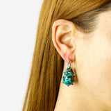 Silver drop small earring earth