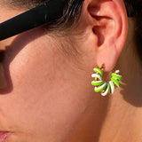 Small vermetto earrings light green