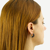 Silver earring with vermetto black
