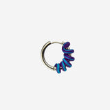 Silver earring with vermetto purple splash