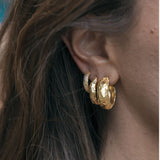 Big lava earrings gold