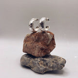 Big lava earrings silver