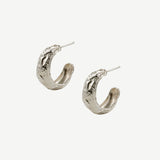 Big lava earrings silver