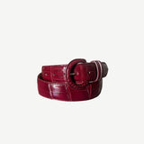 Covered belt burgundy