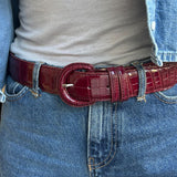 Covered belt burgundy