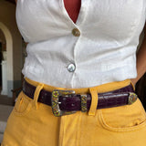 Rodeo belt purple & mustard orange