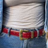 Rodeo belt red & mustard orange