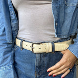 Silver metal buckle cream